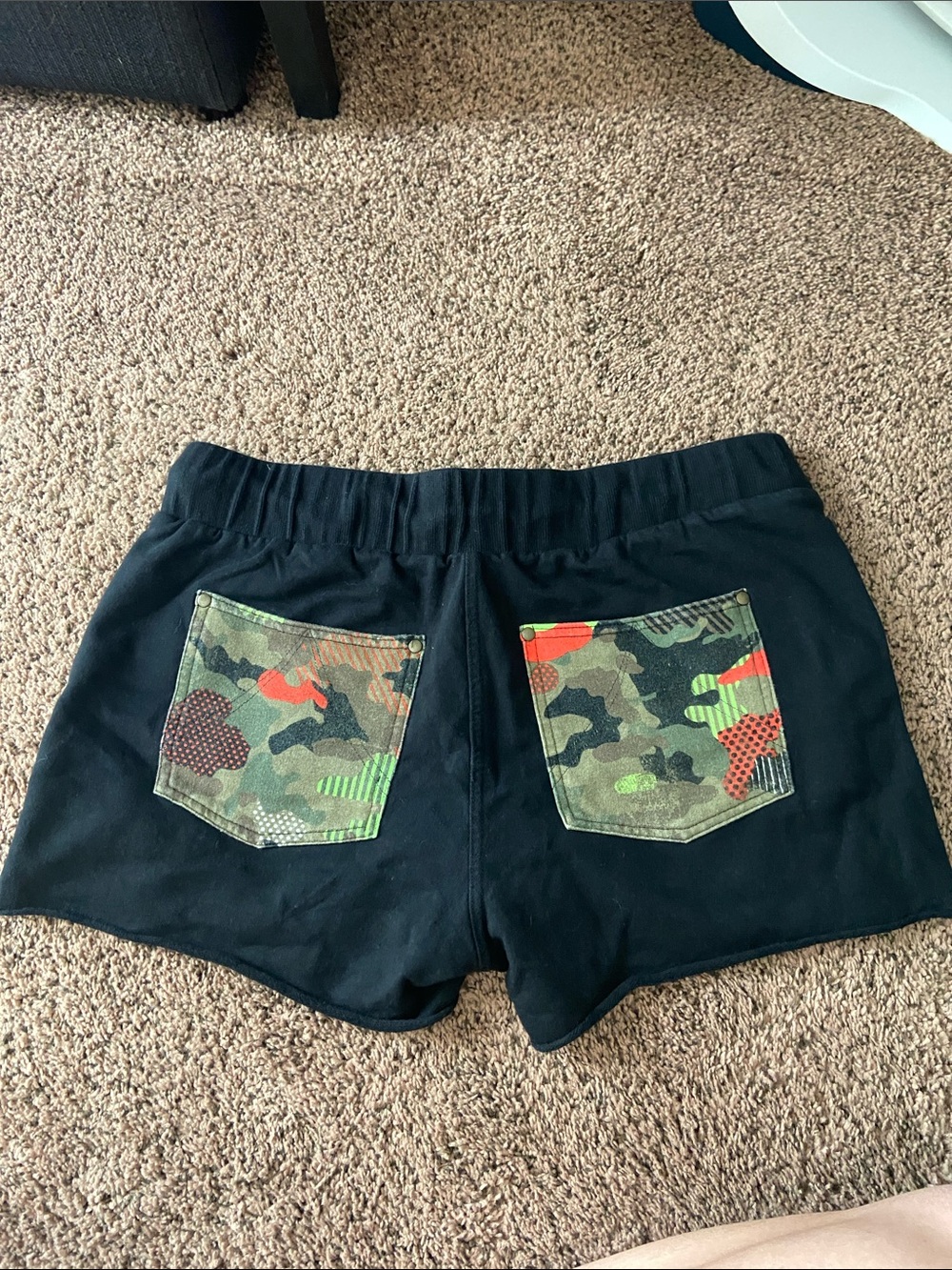 Zumba Shorts with Camouflage Patch Pockets